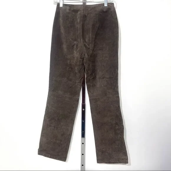 Live A Little brown suede pants jeans EUC size 4 leather - Picture 9 of 13